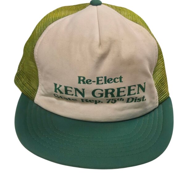 Kansas Politics Trucker Hat Mesh Snapback Cap Ken Green Re Elect 75th District - Picture 13 of 16
